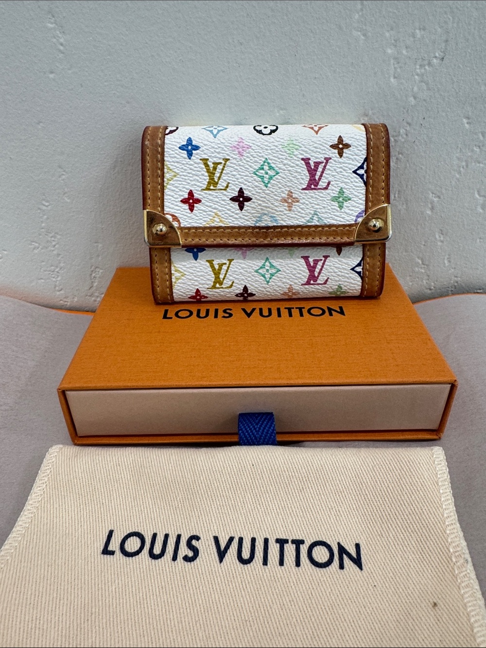 LOUIS VUITTON Multicolor Porte Monnaie Plat card wallet